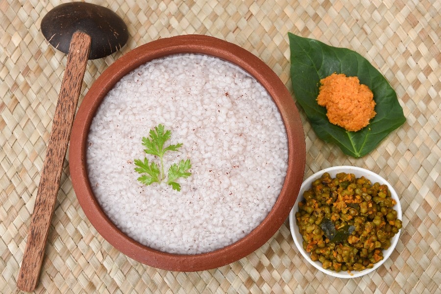 A bowl of food served on a table at Herb Restaurant