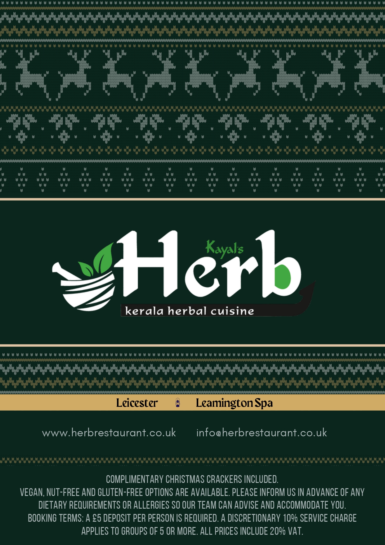 New Christmas Menu available